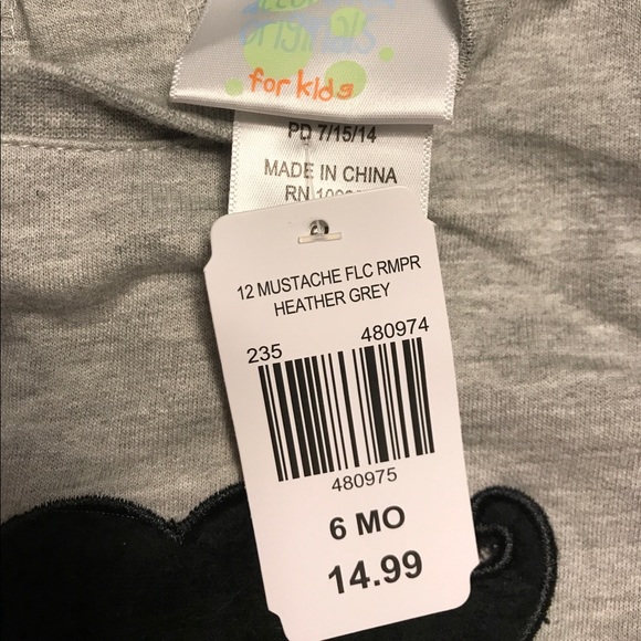 NWT grey mustache outfit - Picture 4 of 4